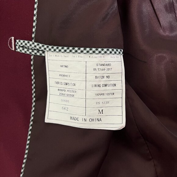 Kudoro Men’s Tuxedo Suit Wine Red M Slim Fit Blazer Vest Pants Formal - Picture 7 of 7